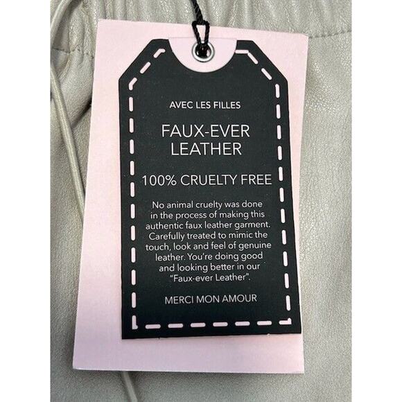 Avec Les Filles Faux Leather High Waisted Drawstring Light Gray 2X NWT - Picture 4 of 10